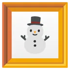 quadro incorniciato + pupazzo di neve senza neve