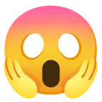korkuyla çığlık atan yüz + pembe kalp