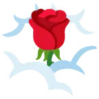 face in clouds + rose