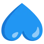 cara al revés + corazón azul
