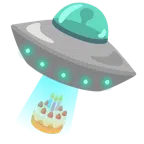 disco volante + torta di compleanno