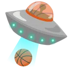 disco volante + palla da pallacanestro