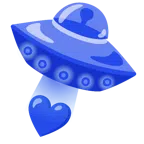 disco volante + cuore blu