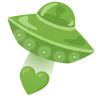 disco volante + cuore verde