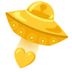disco volante + cuore giallo