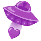 disco volante + cuore viola