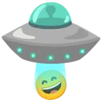 disco volante + faccina con sorriso e occhi sorridenti