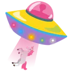 disco volante + unicorno