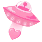 disco volante + cuore rosa