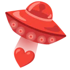 disco volante + cuore rosso