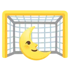 ゴールネット + 顔のある下弦の月