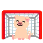 ゴールネット + ブタの顔