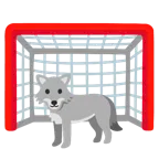 ゴールネット + オオカミの顔