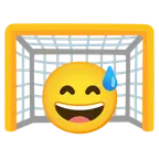 ゴールネット + 冷や汗笑顔