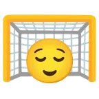 ゴールネット + ほっとした顔
