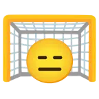 ゴールネット + 無表情