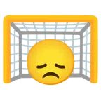 ゴールネット + 失望した顔