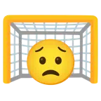 ゴールネット + 悩む顔