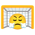 ゴールネット + 勝ち誇った顔