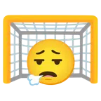 ゴールネット + 息を吐く顔