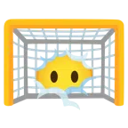 ゴールネット + 雲の中の顔