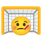 ゴールネット + 熱がある顔