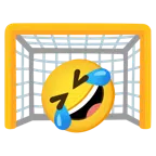ゴールネット + 笑い転げる