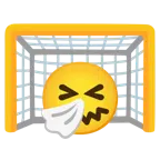 ゴールネット + くしゃみする顔