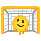 ゴールネット + 溶けている顔