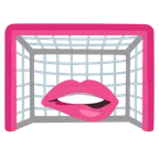 ゴールネット + 唇を咬んでいる口