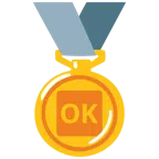 medaglia d’oro + pulsante OK