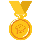 medaglia d’oro + cappello da laureato