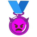 medaglia d’oro + faccina arrabbiata con corna