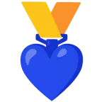 medaglia d’oro + cuore blu