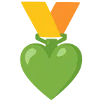 medaglia d’oro + cuore verde