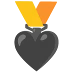 medaglia d’oro + cuore nero