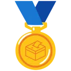 medaglia d’oro + urna elettorale con scheda