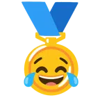 medaglia d’oro + faccina con lacrime di gioia