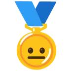 medaglia d’oro + faccina neutra