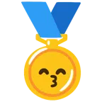 medaglia d’oro + faccina che bacia con occhi sorridenti
