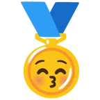 medaglia d’oro + faccina che bacia con occhi chiusi