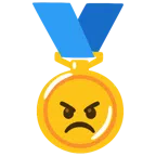 medaglia d’oro + faccina arrabbiata