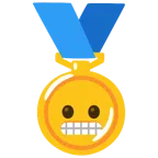 medaglia d’oro + faccina con smorfia