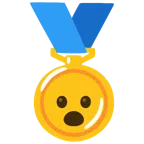 medaglia d’oro + faccina con bocca aperta