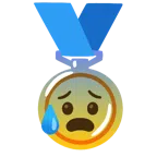 medaglia d’oro + faccina sudata in ansia