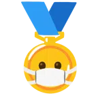 medaglia d’oro + faccina con mascherina