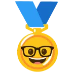 medaglia d’oro + faccina nerd