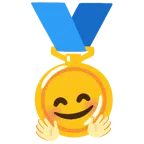 medaglia d’oro + faccina che abbraccia
