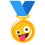 medaglia d’oro + faccina impazzita