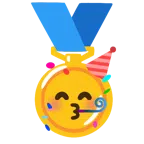medaglia d’oro + faccina che festeggia